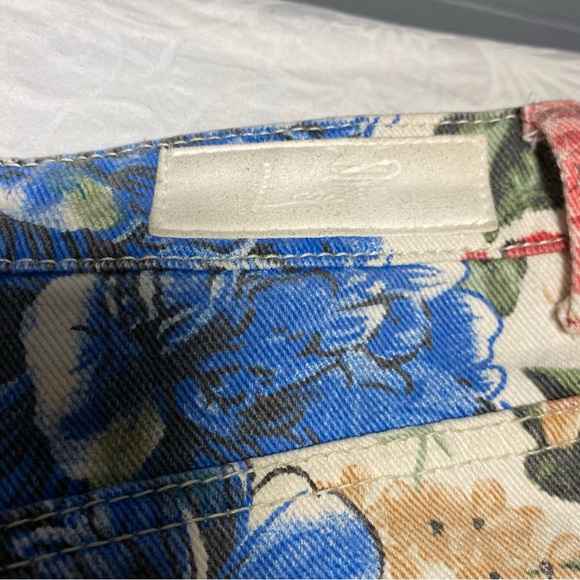 Liquor n Poker 30 Waist Denim Floral Shorts 6in Rock Rebellious 100% Cotton - Picture 6 of 9